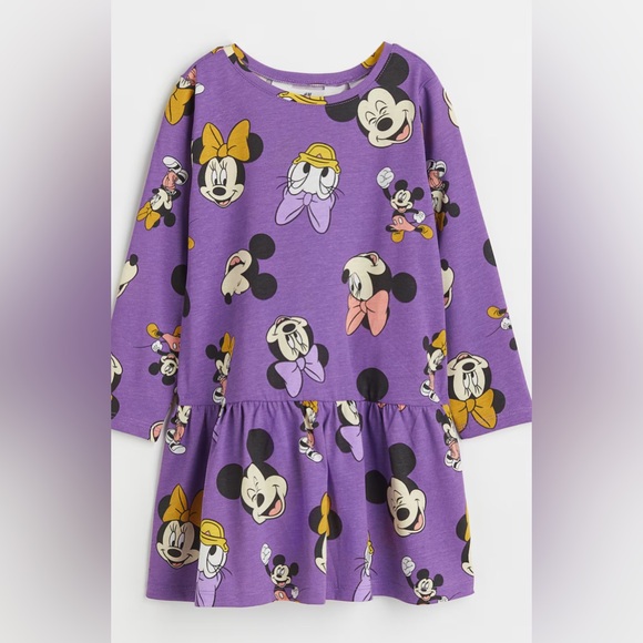 H&M Other - H&M Disney Minnie Mouse Purple Pattern Cotton Dress